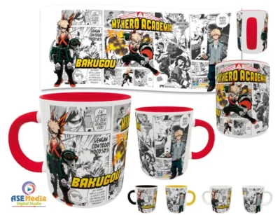My Hero Academia, Bakugou · Plantilla editable para taza de sublimación