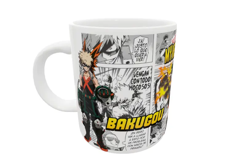My Hero Academia, Bakugou · Plantilla editable para taza de sublimación