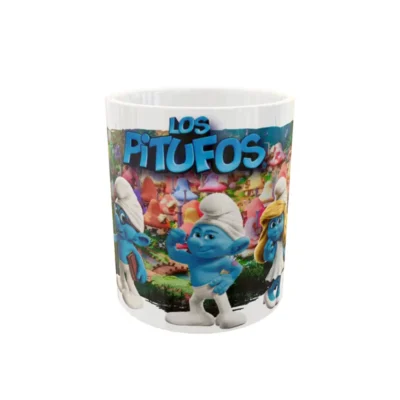 Los Pitufos · Plantilla editable para taza de sublimación