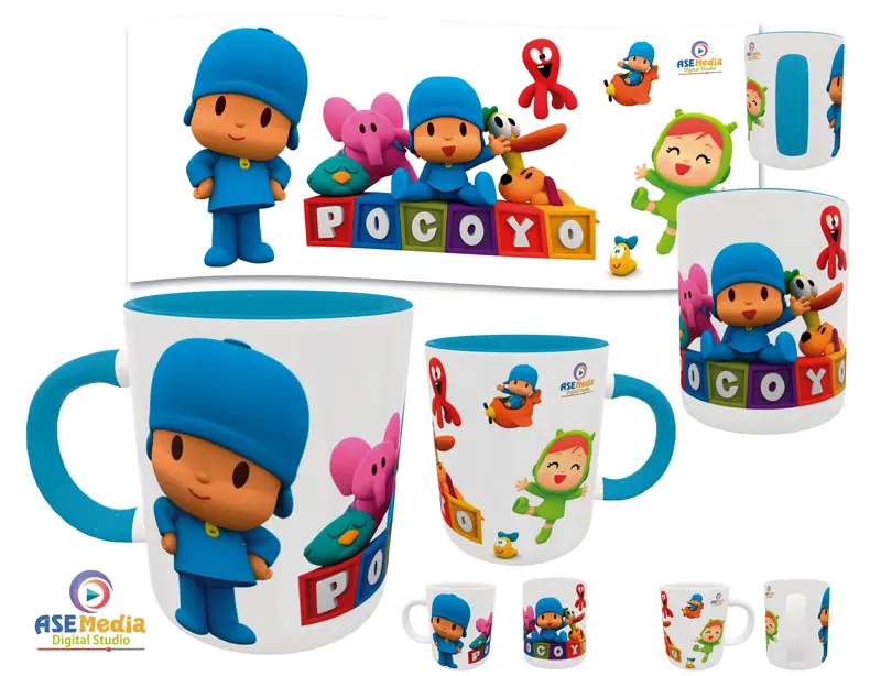 Pocoyo plantilla editable para taza
