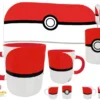 Pokebola plantilla editable para taza