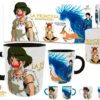 La Princesa Mononoke 02 plantilla editable para taza