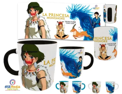 La Princesa Mononoke 02 plantilla editable para taza