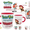 Plantilla digital AI y PNG Tiny Toon Sábado. No incluye taza física.