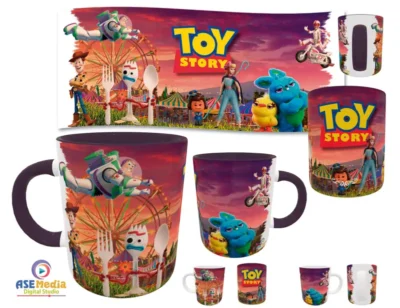 Toy Story · Plantilla editable para taza de sublimación