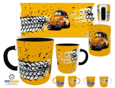 Volkswagen 04 · Plantilla editable para taza de sublimación