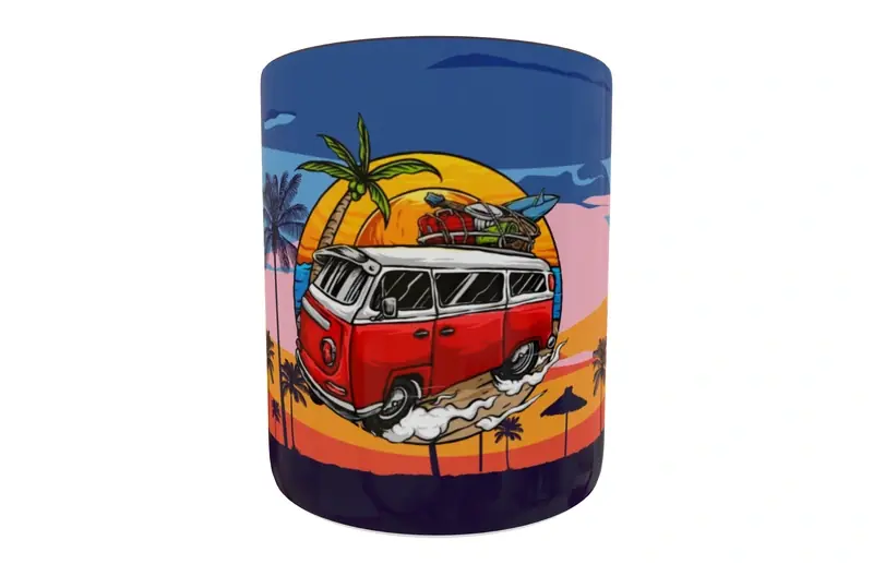 Volkswagen 05 · Plantilla editable para taza de sublimación
