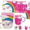 Plantilla digital Unicornios para sublimaciÃ³n; composiciÃ³n original con diseÃ±o y tazas aplicadas; no incluye taza fÃ­sica.